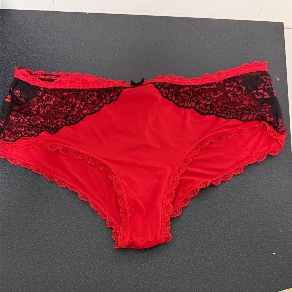 Torrid Red and Black Lace Panty